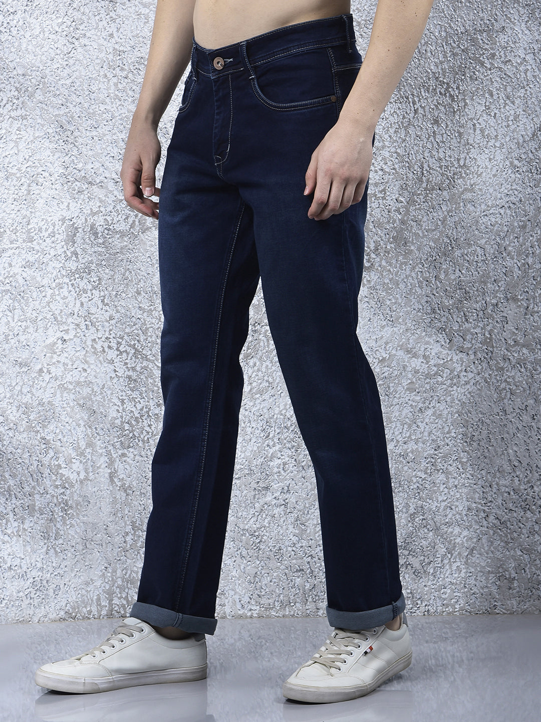 cobb dark blue straight-fit premium jeans