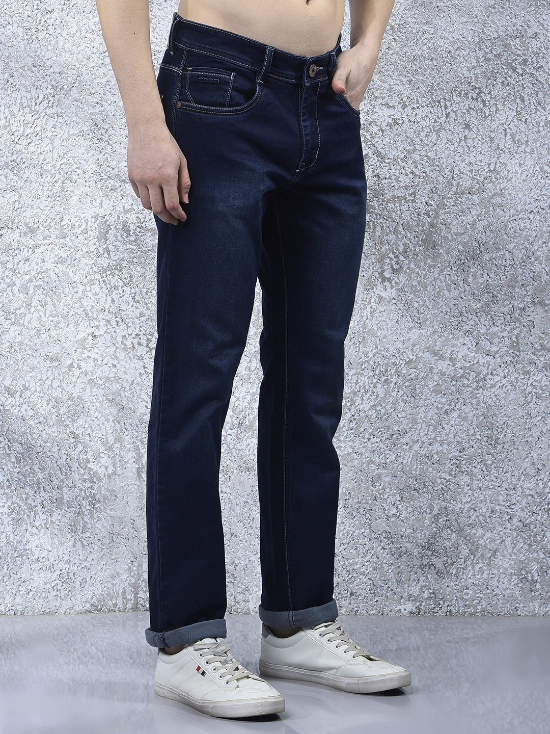 cobb dark blue straight-fit premium jeans