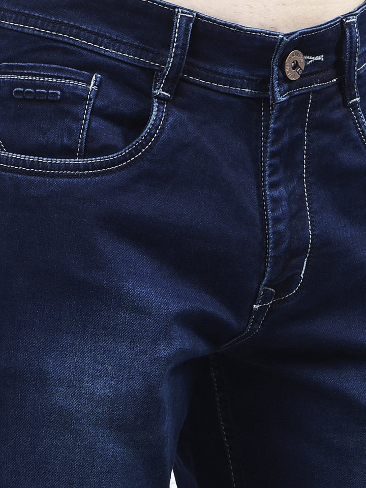cobb dark blue straight-fit premium jeans
