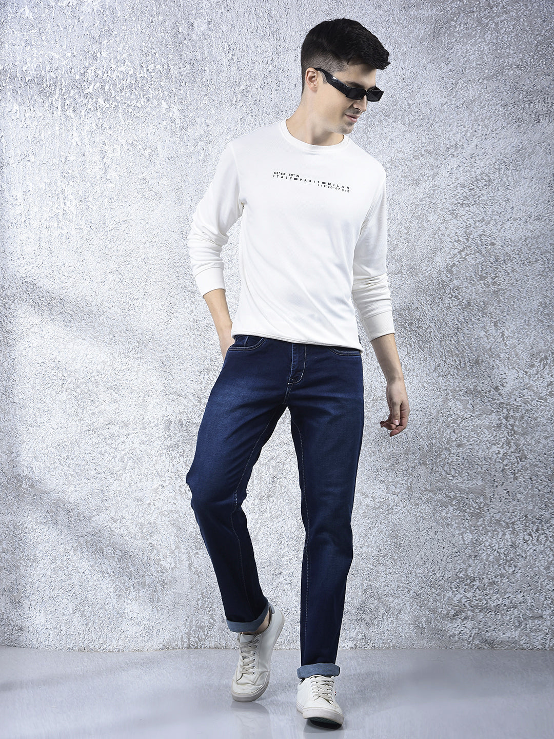COBB DARK BLUE STRAIGHT-FIT PREMIUM JEANS