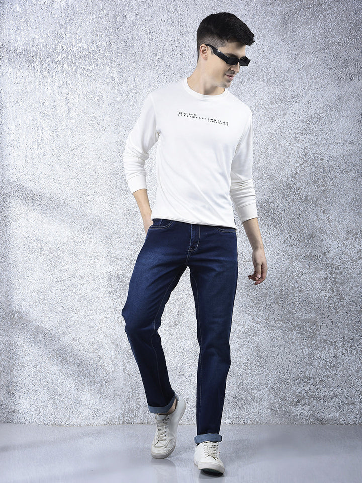 COBB DARK BLUE STRAIGHT-FIT PREMIUM JEANS