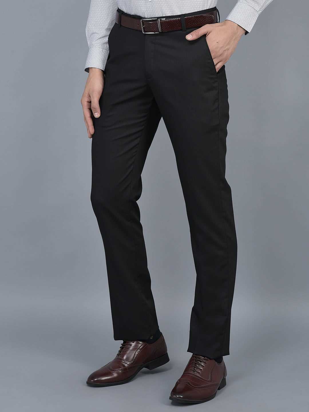 Van Heusen Formal Trousers  Buy Van Heusen Men Black Solid Ultra Slim Fit  Formal Trouser Online  Nykaa Fashion