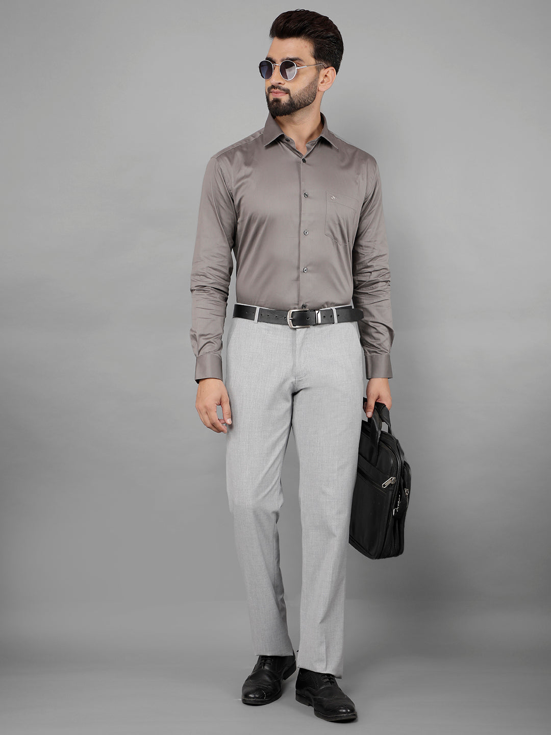 COBB MENS GREY FORMAL TROUSERS