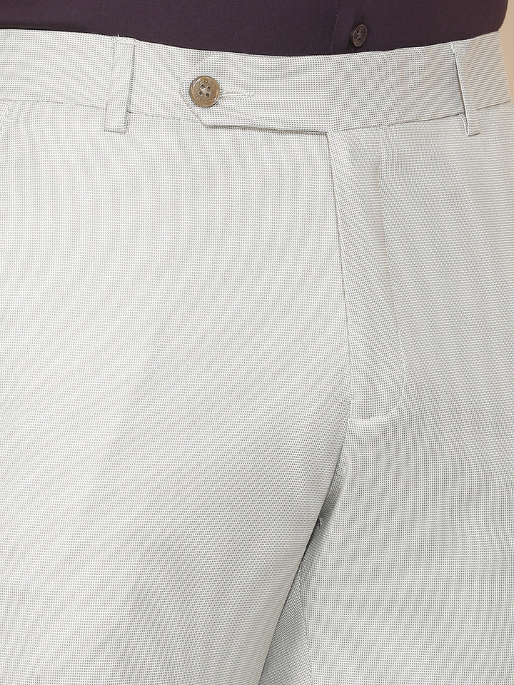 cobb beige solid ultra-fit formal trouser