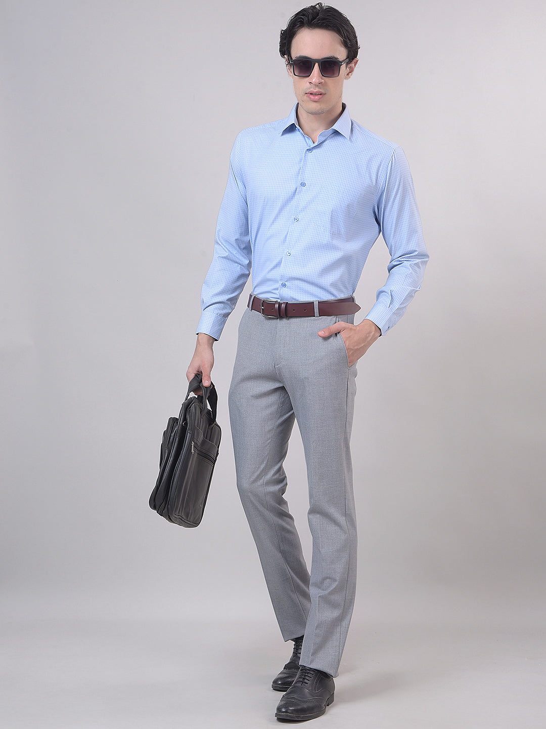 Grey Ultra-Fit Formal Trouser