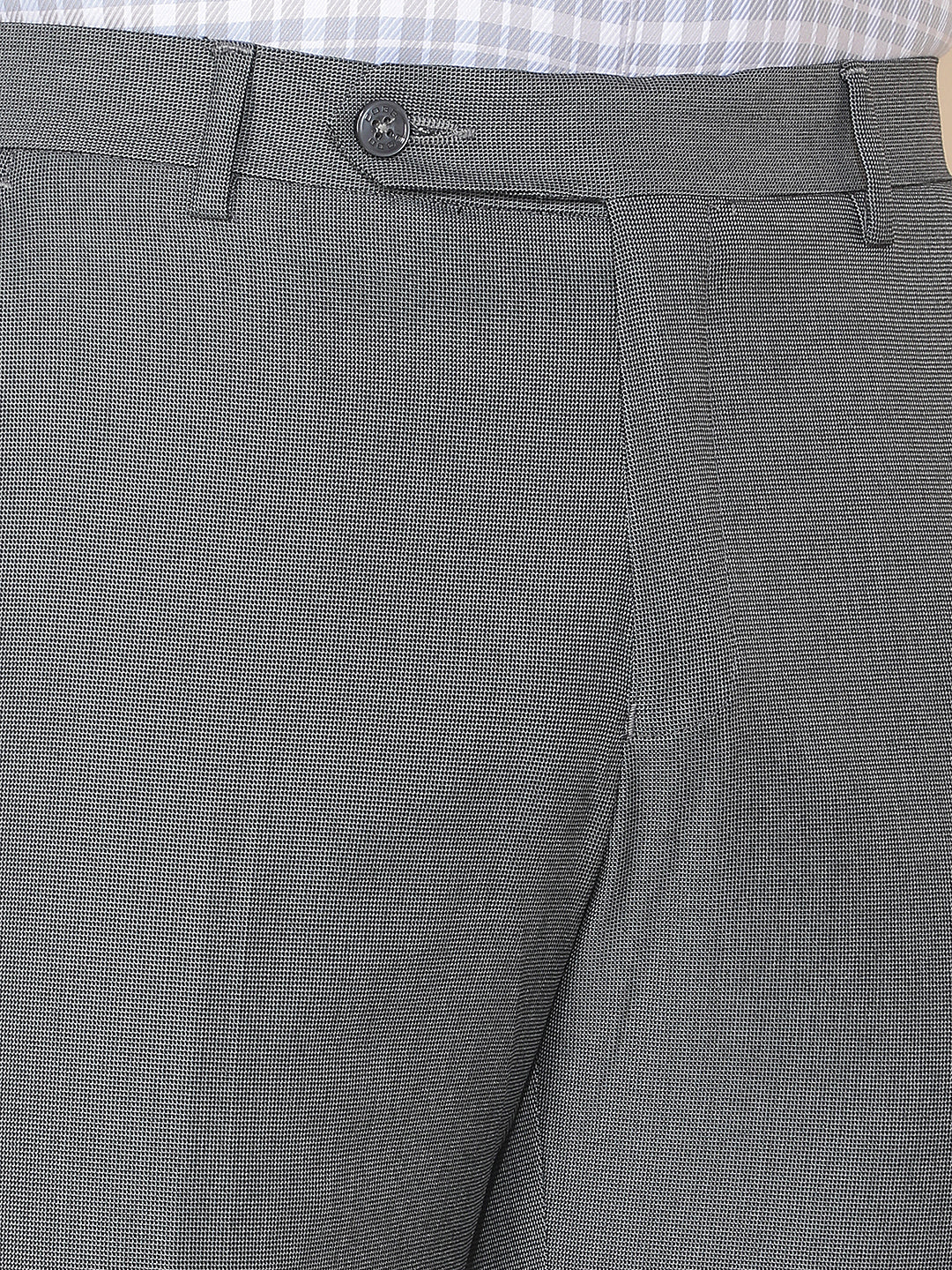 cobb dark grey solid ultra-fit formal trouser