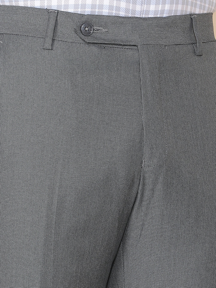 cobb dark grey solid ultra-fit formal trouser