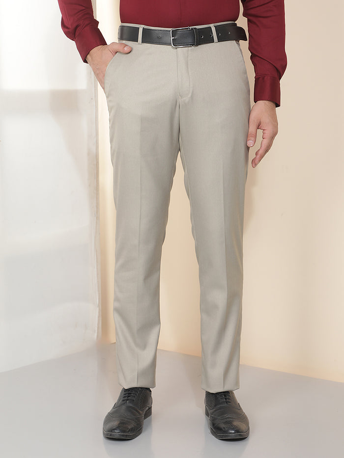 cobb fawn  solid ultra-fit formal trouser