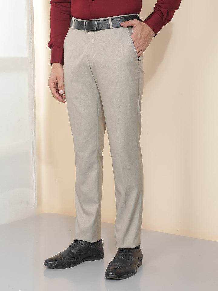 cobb fawn  solid ultra-fit formal trouser