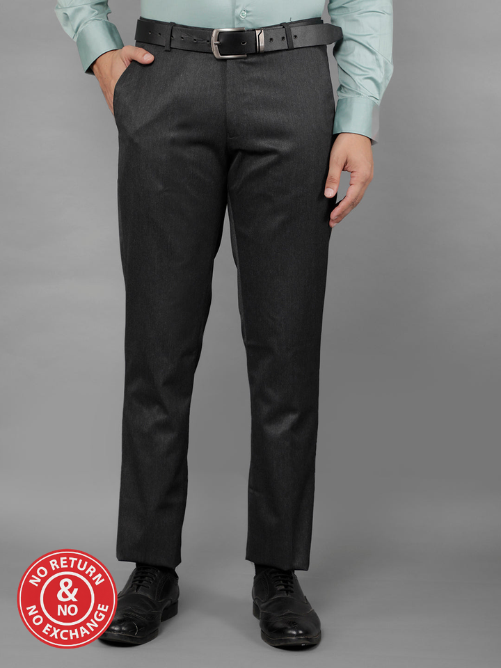 COBB MENS DARK GREY FORMAL TROUSERS