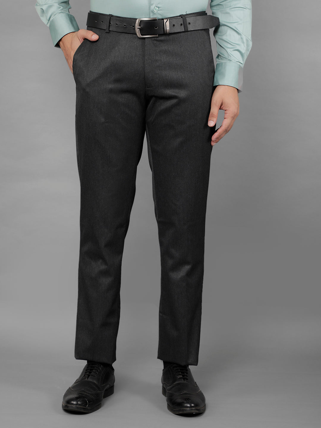 cobb mens dark grey formal trousers