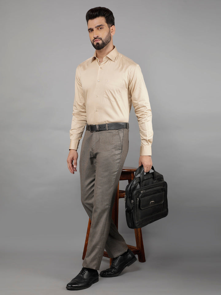 COBB MENS BROWN FORMAL TROUSERS