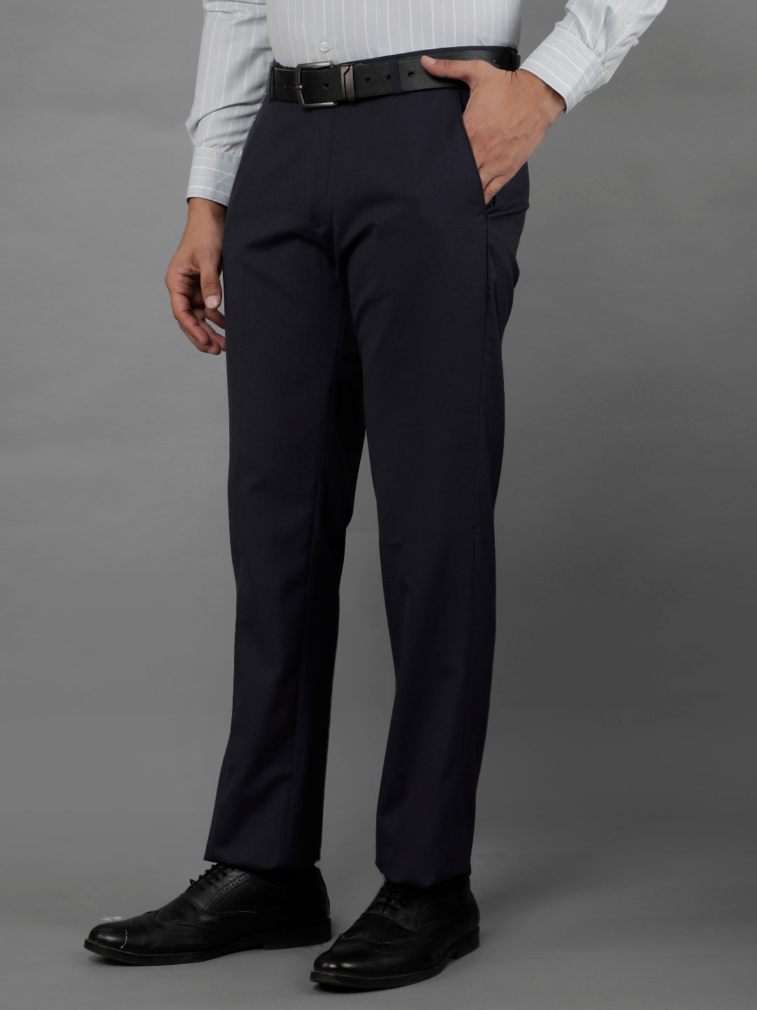 cobb mens navy blue formal trousers