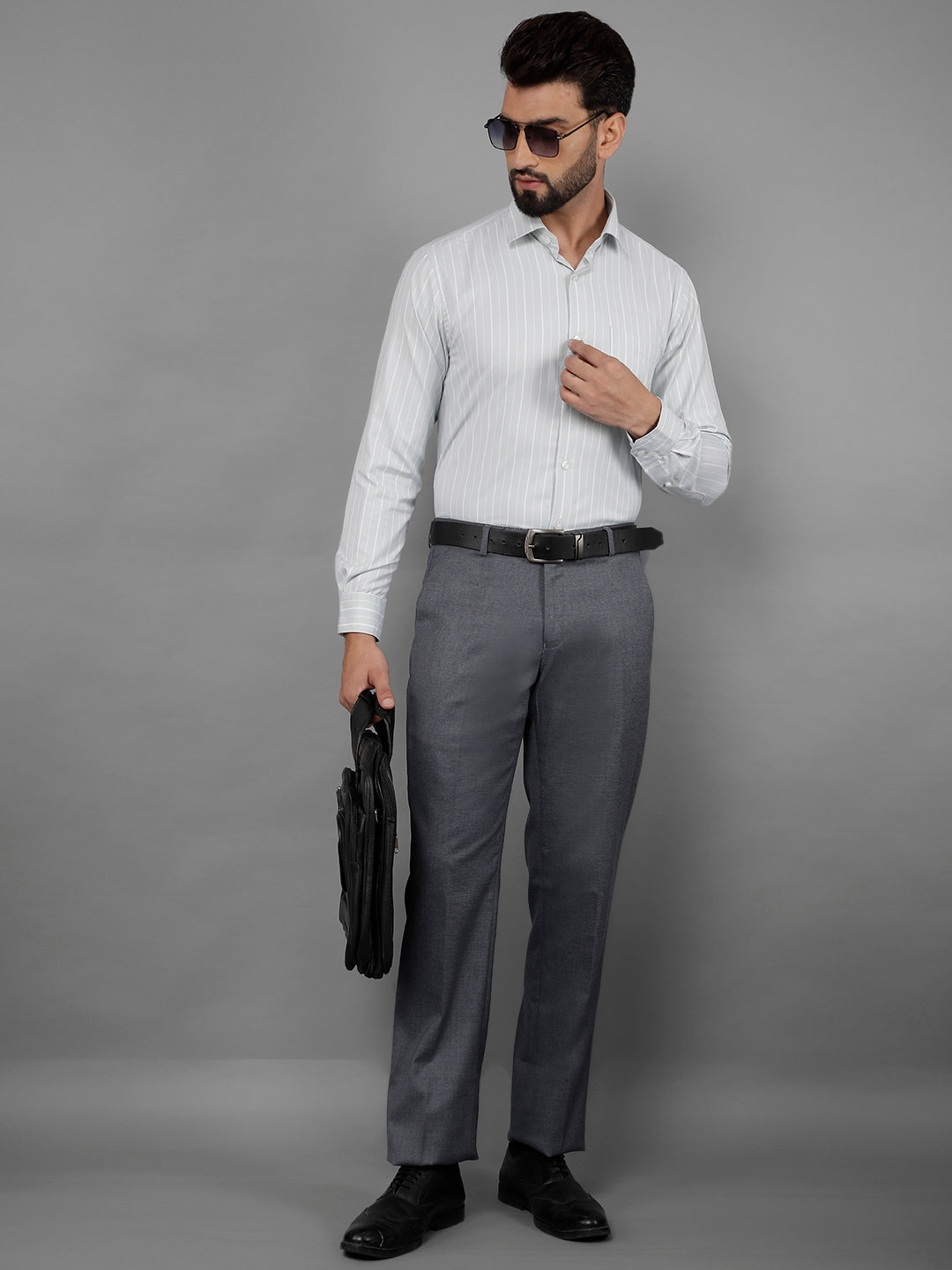 COBB MENS GREY FORMAL TROUSERS