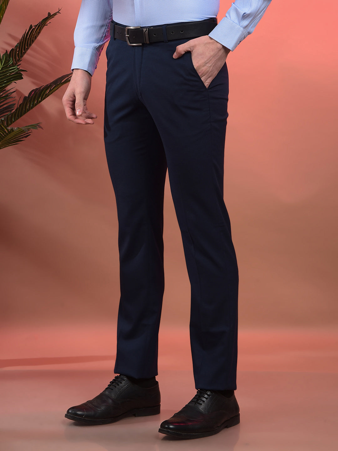 cobb navy blue ultra fit formal trouser