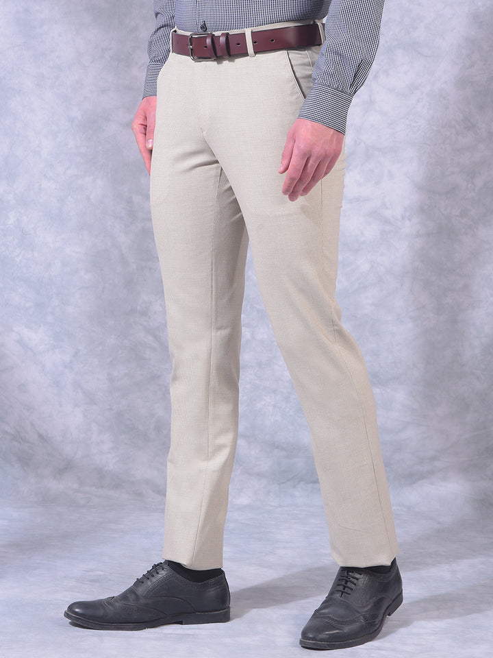 cobb beige ultra-fit formal trouser