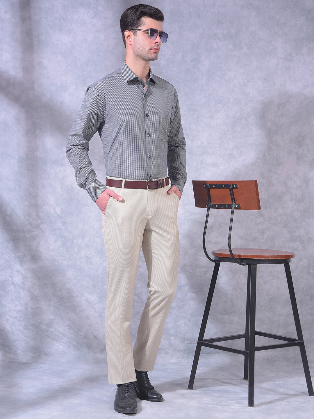 COBB BEIGE ULTRA-FIT FORMAL TROUSER