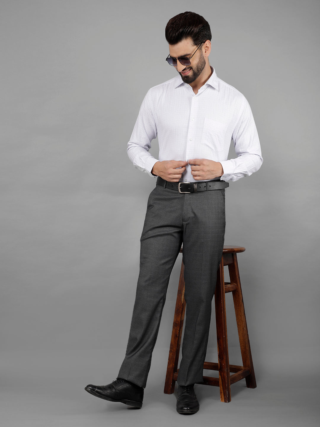 cobb mens grey formal trousers