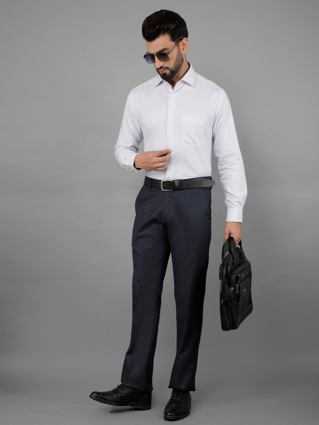 cobb mens navy blue formal trousers