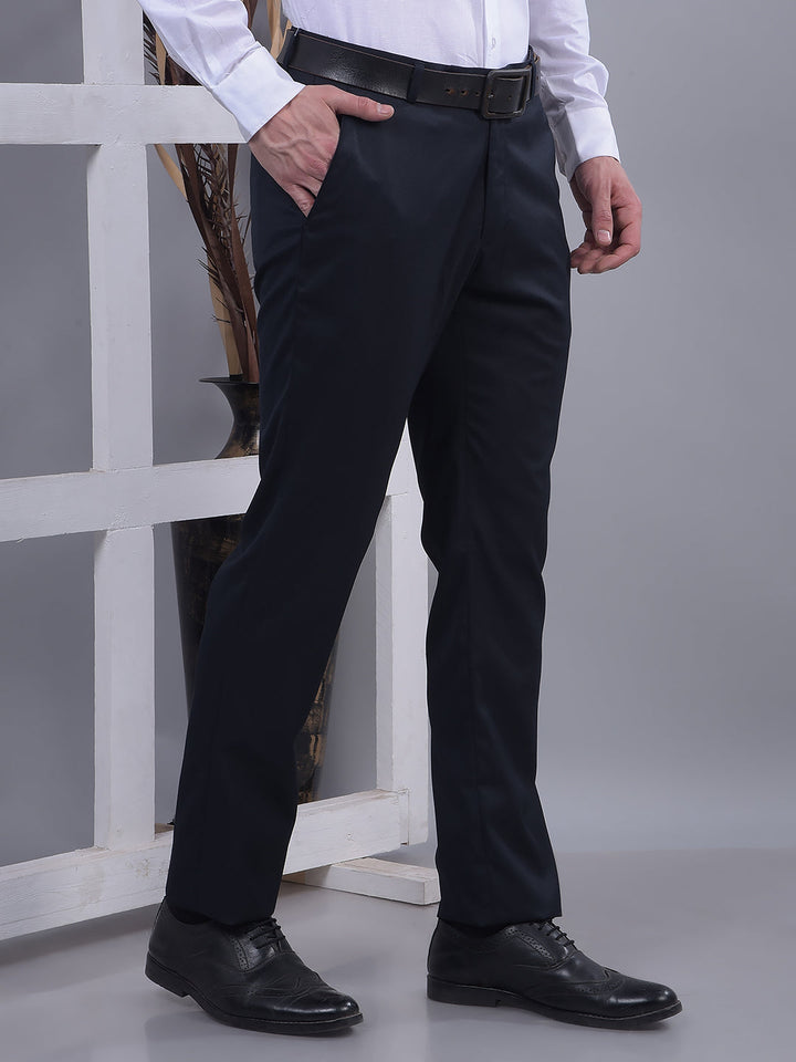 COBB SOLID NAVY BLUE ULTRA-FIT FORMAL TROUSER