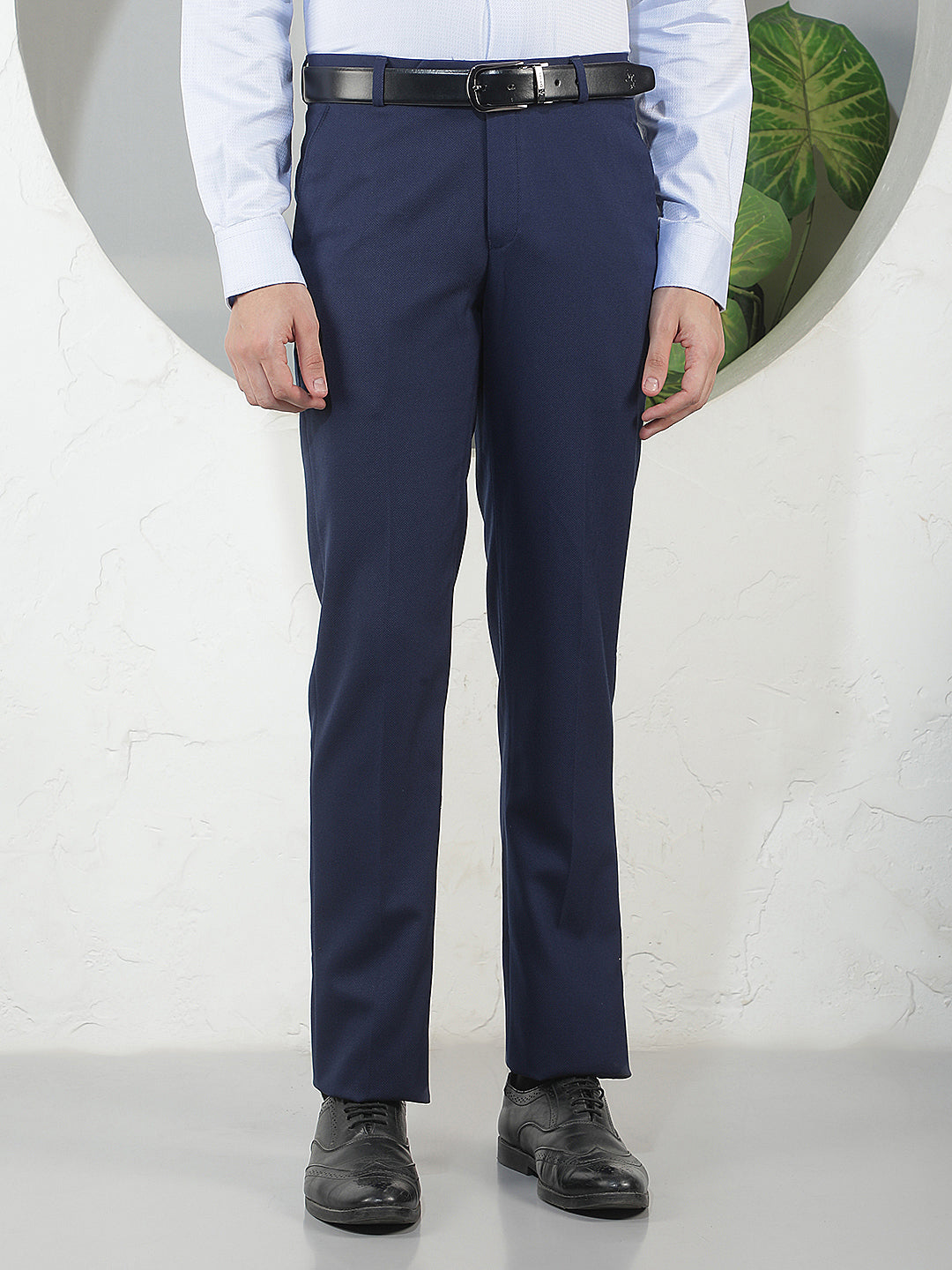 dark blue ultra-fit formal trouser