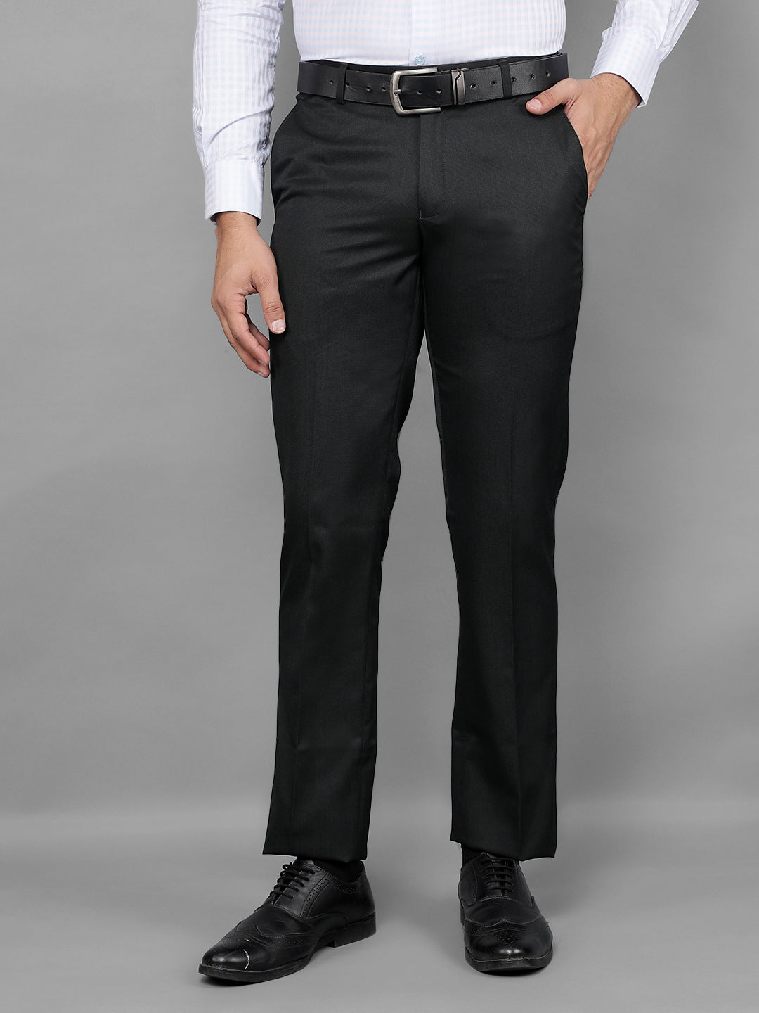 cobb mens dark grey formal trousers