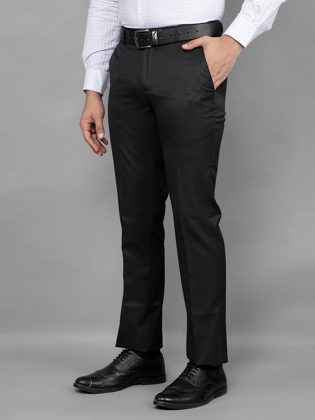 cobb mens dark grey formal trousers