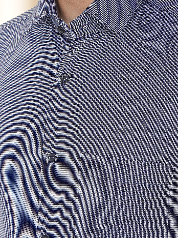 COBB NAVY BLUE SOLID SMART-FIT FORMAL SHIRT