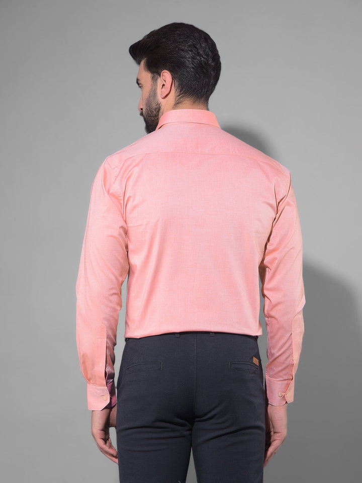 cobb solid peach smart-fit formal shirt