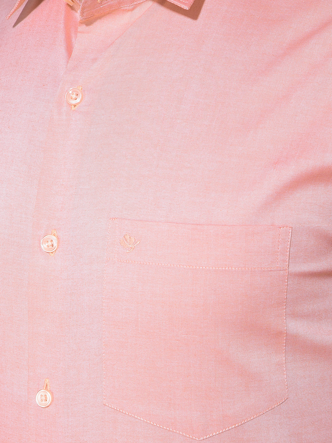 cobb solid peach smart-fit formal shirt