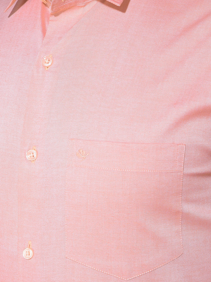 cobb solid peach smart-fit formal shirt