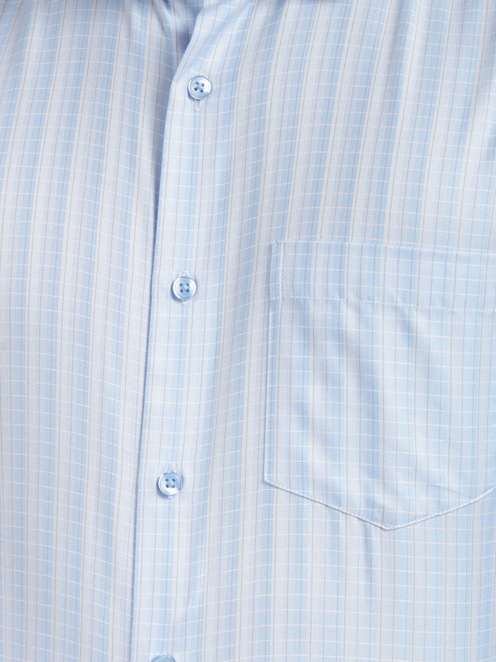 cobb blue checked smart-fit formal shirt