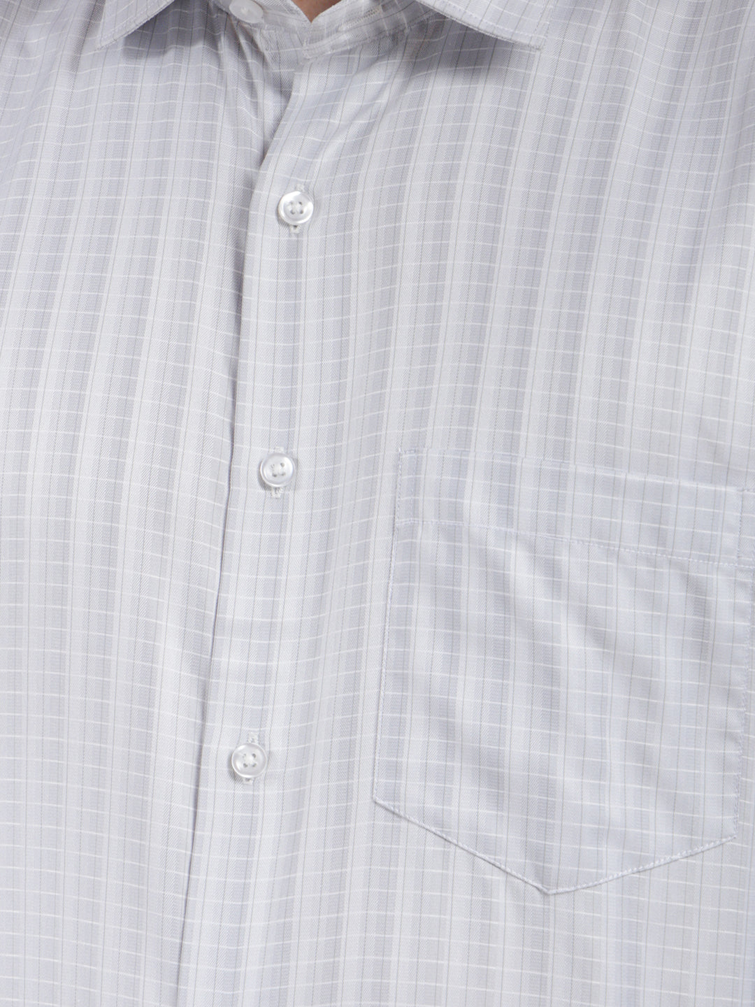 cobb grey checked smart-fit formal shirt