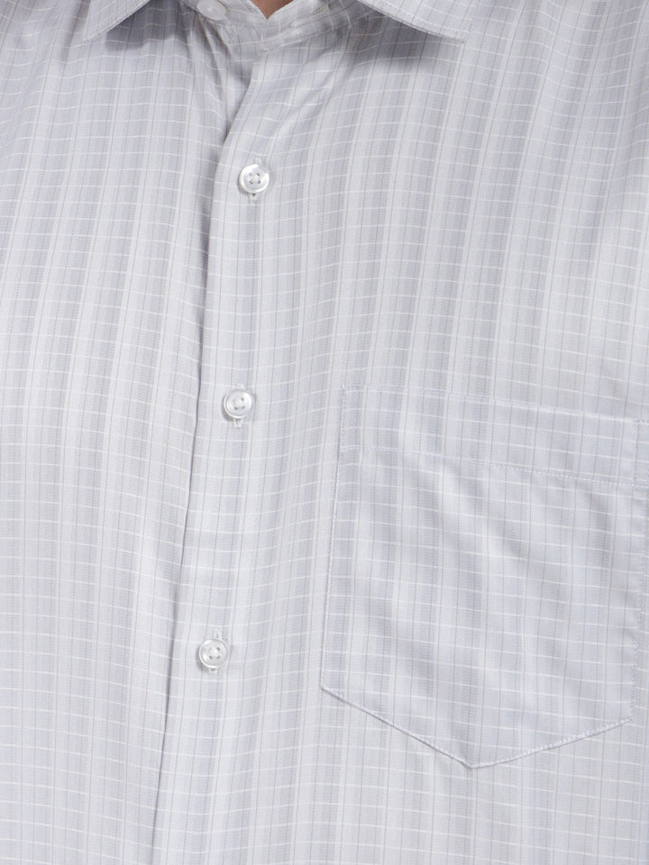 cobb grey checked smart-fit formal shirt