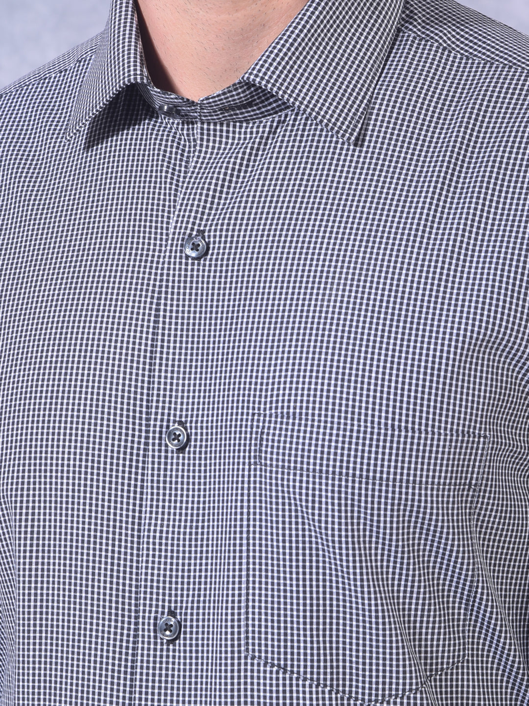 COBB BLACK SOLID SMART-FIT FORMAL SHIRT