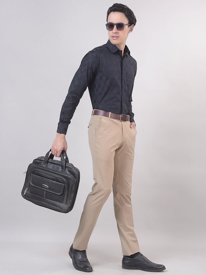 Navy Checked Formal Shirt