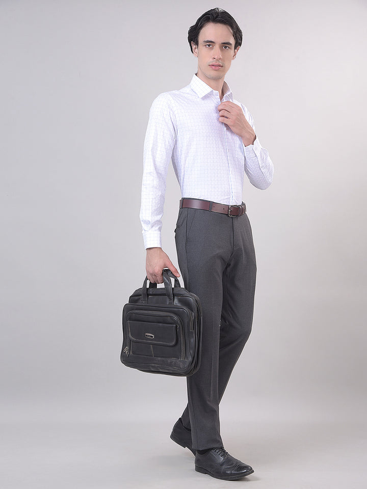 White Checked Formal Shirt