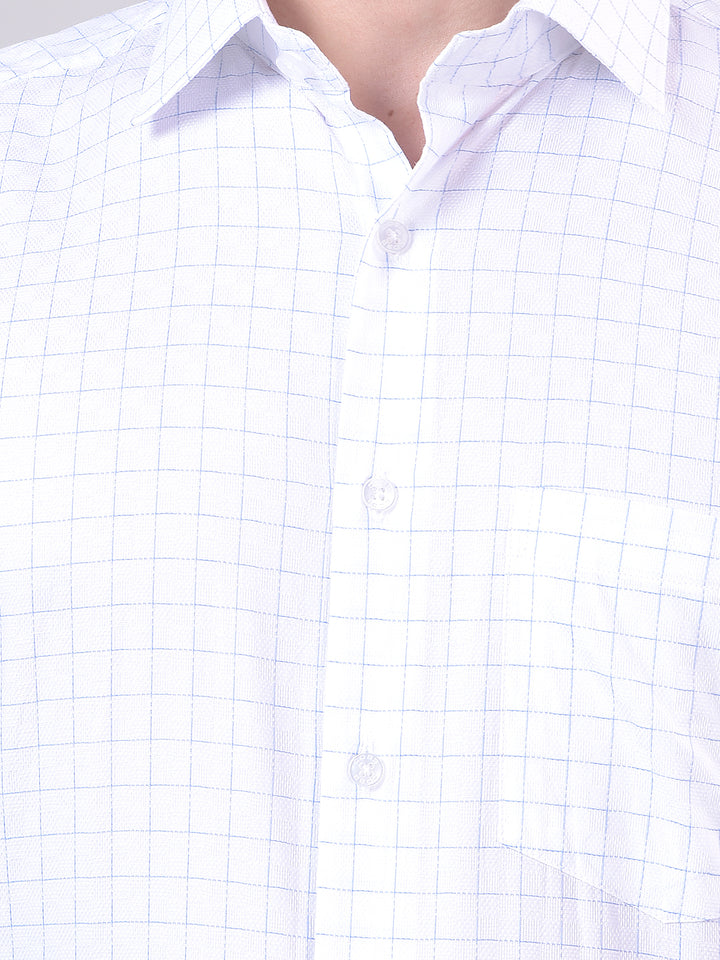 White Checked Formal Shirt
