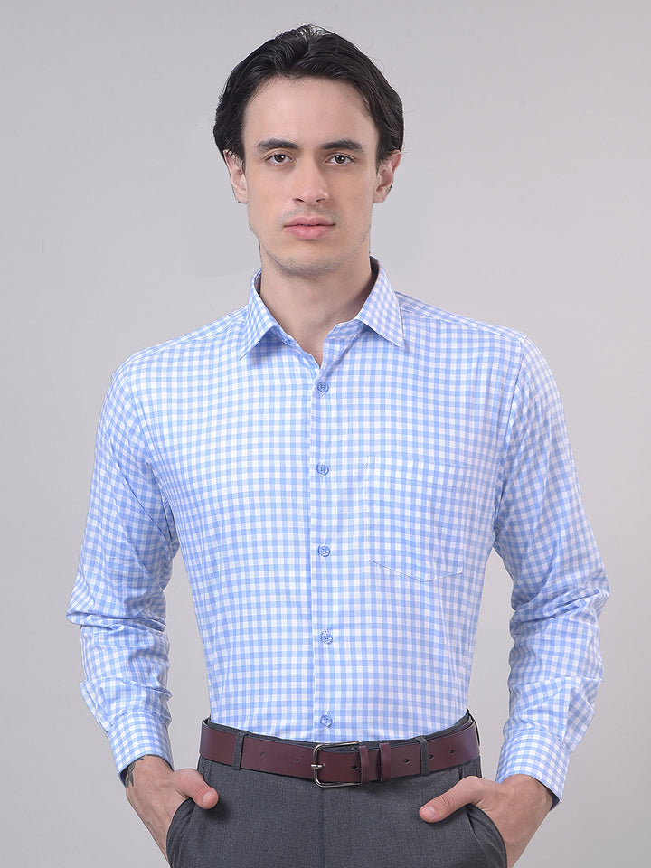 blue formal shirt