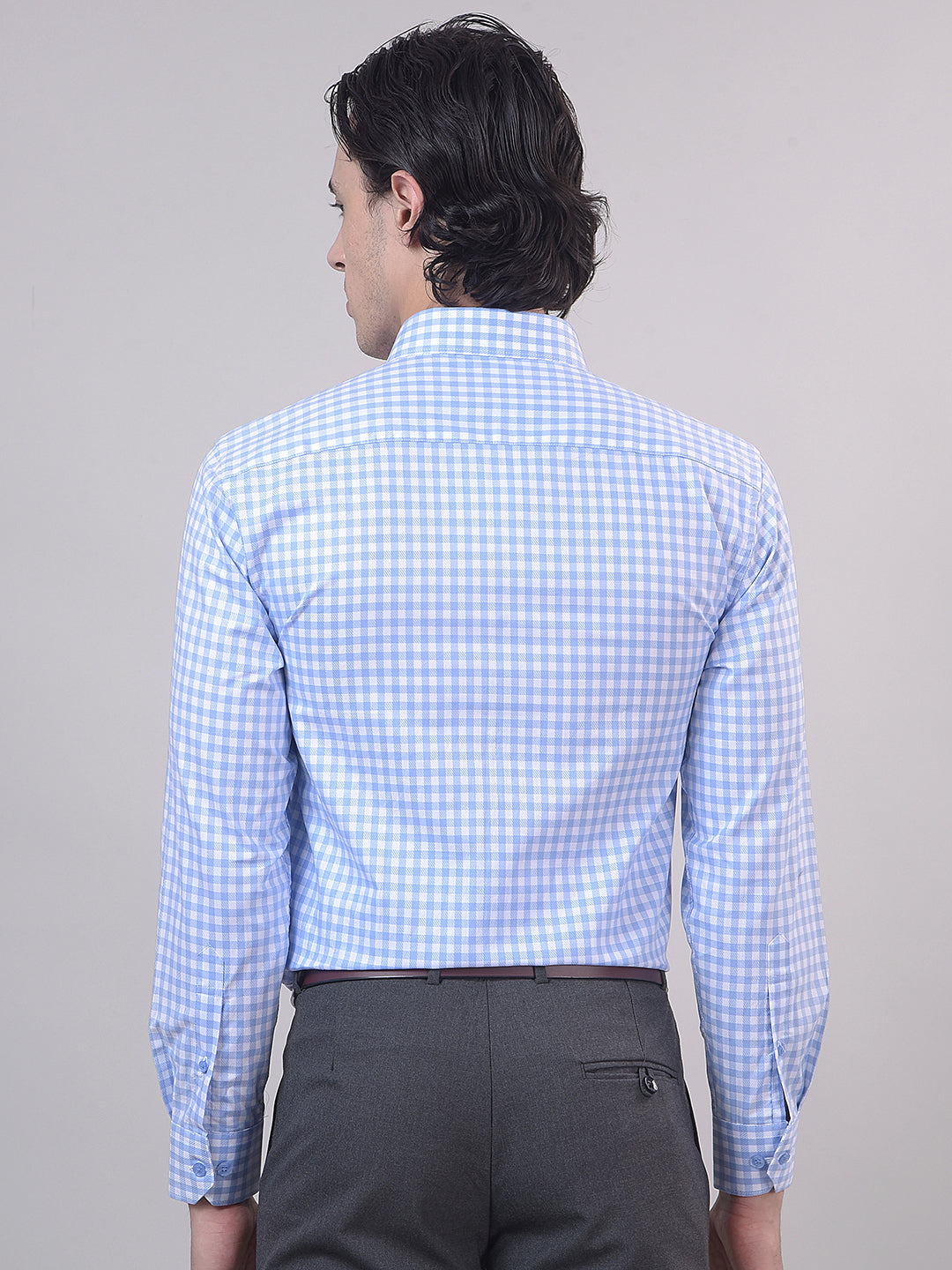 blue formal shirt