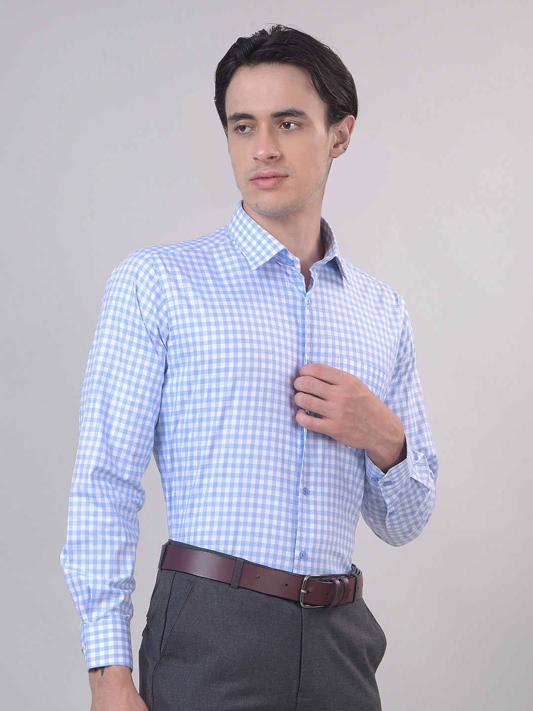 blue formal shirt