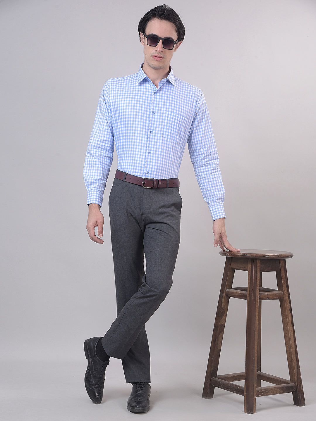Blue Checked Formal Shirt