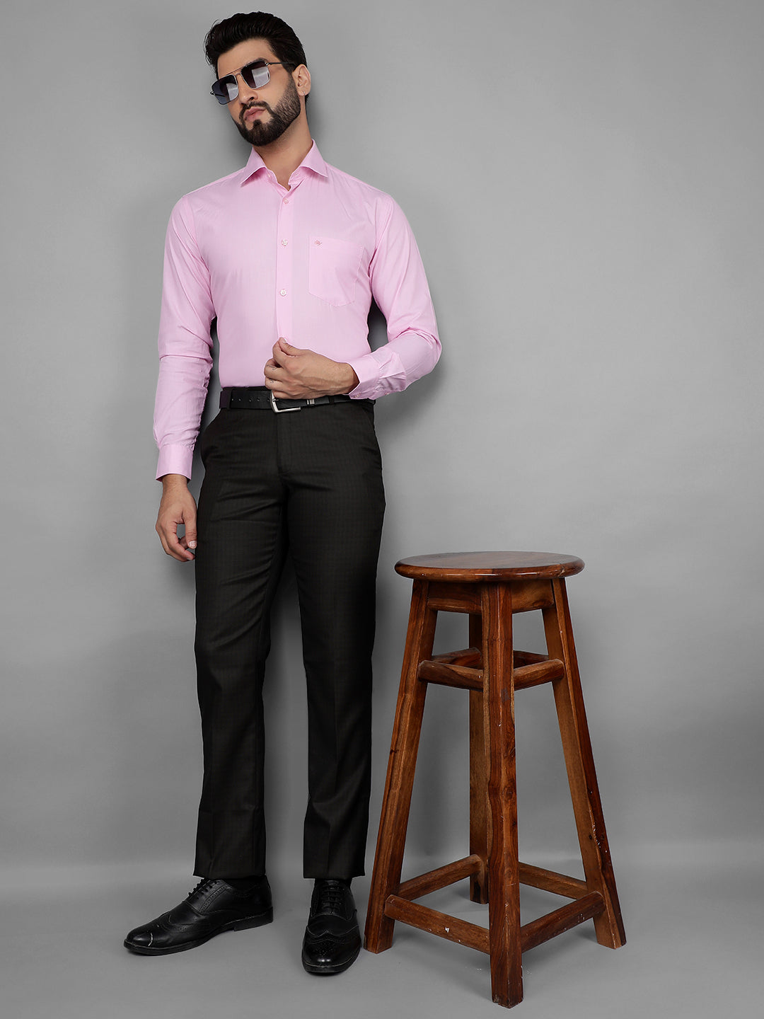 COBB SOLID PINK SMART-FIT FORMAL SHIRT