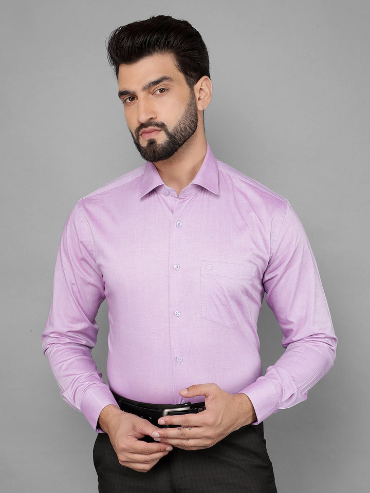 cobb solid purple smart-fit formal shirt