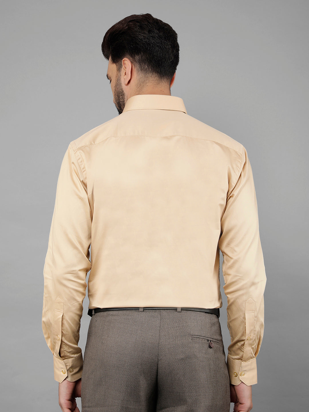 cobb solid beige smart-fit formal shirt