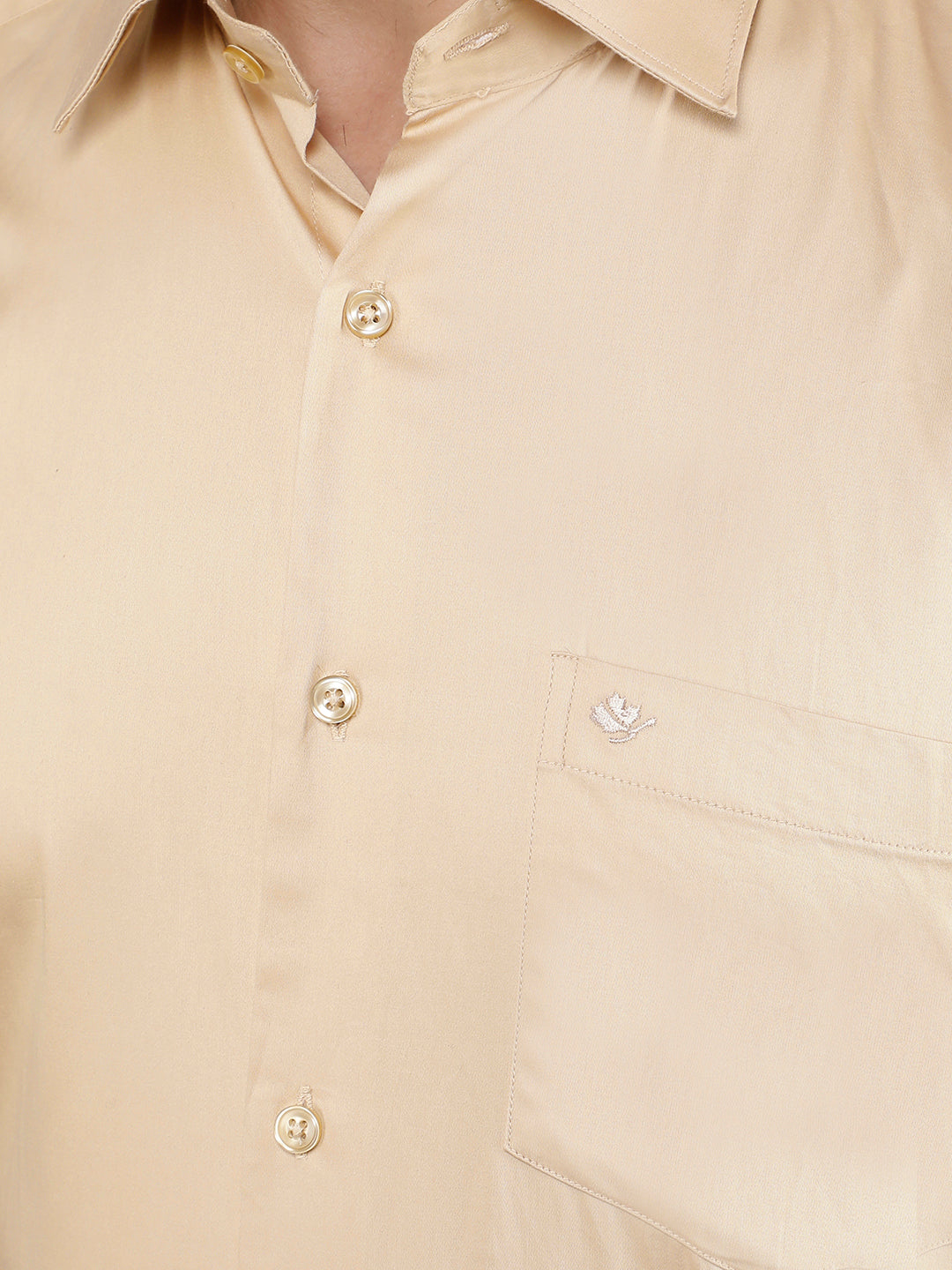 cobb solid beige smart-fit formal shirt