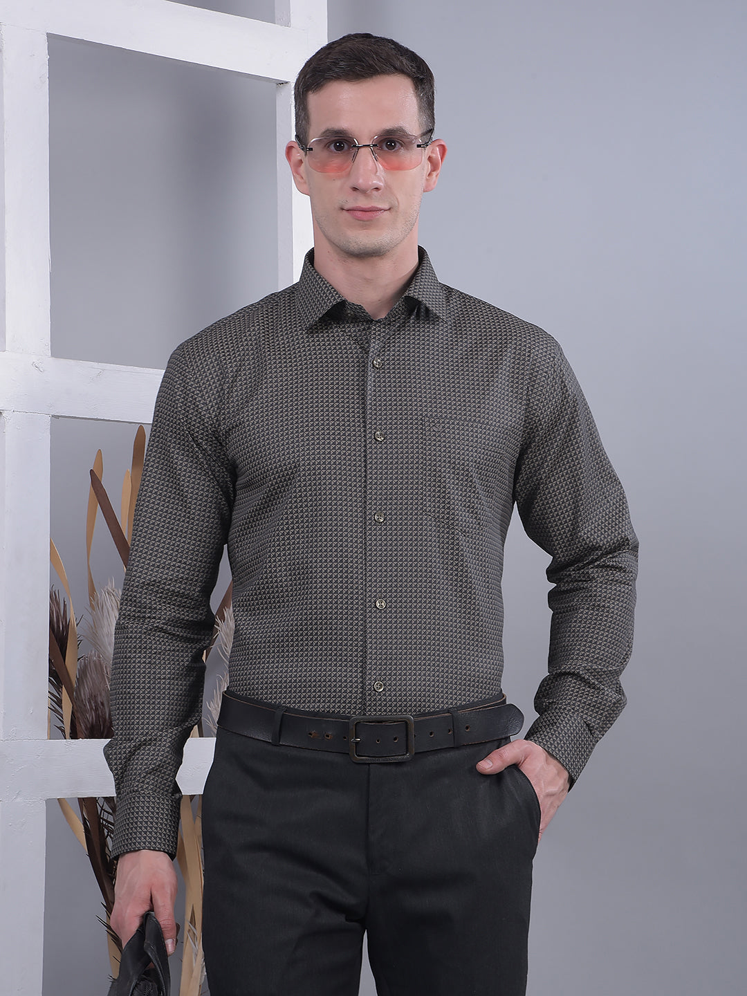 cobb coffee self-design smart-fit formal shirt