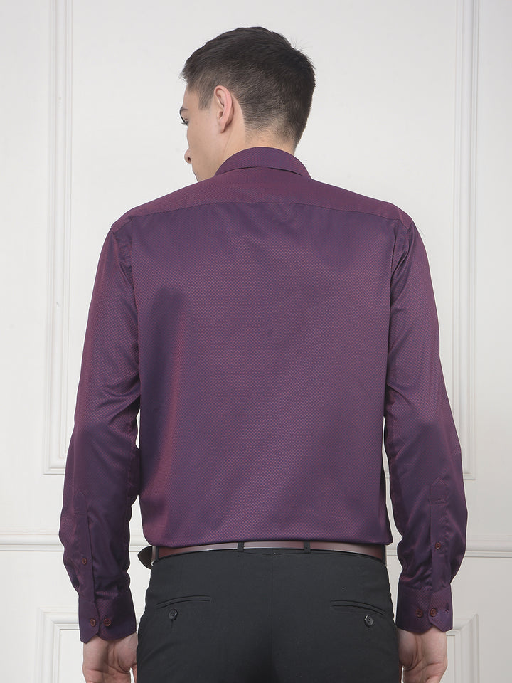 cobb purple solid smart-fit formal shirt