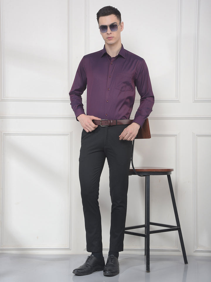COBB PURPLE SOLID SMART-FIT FORMAL SHIRT