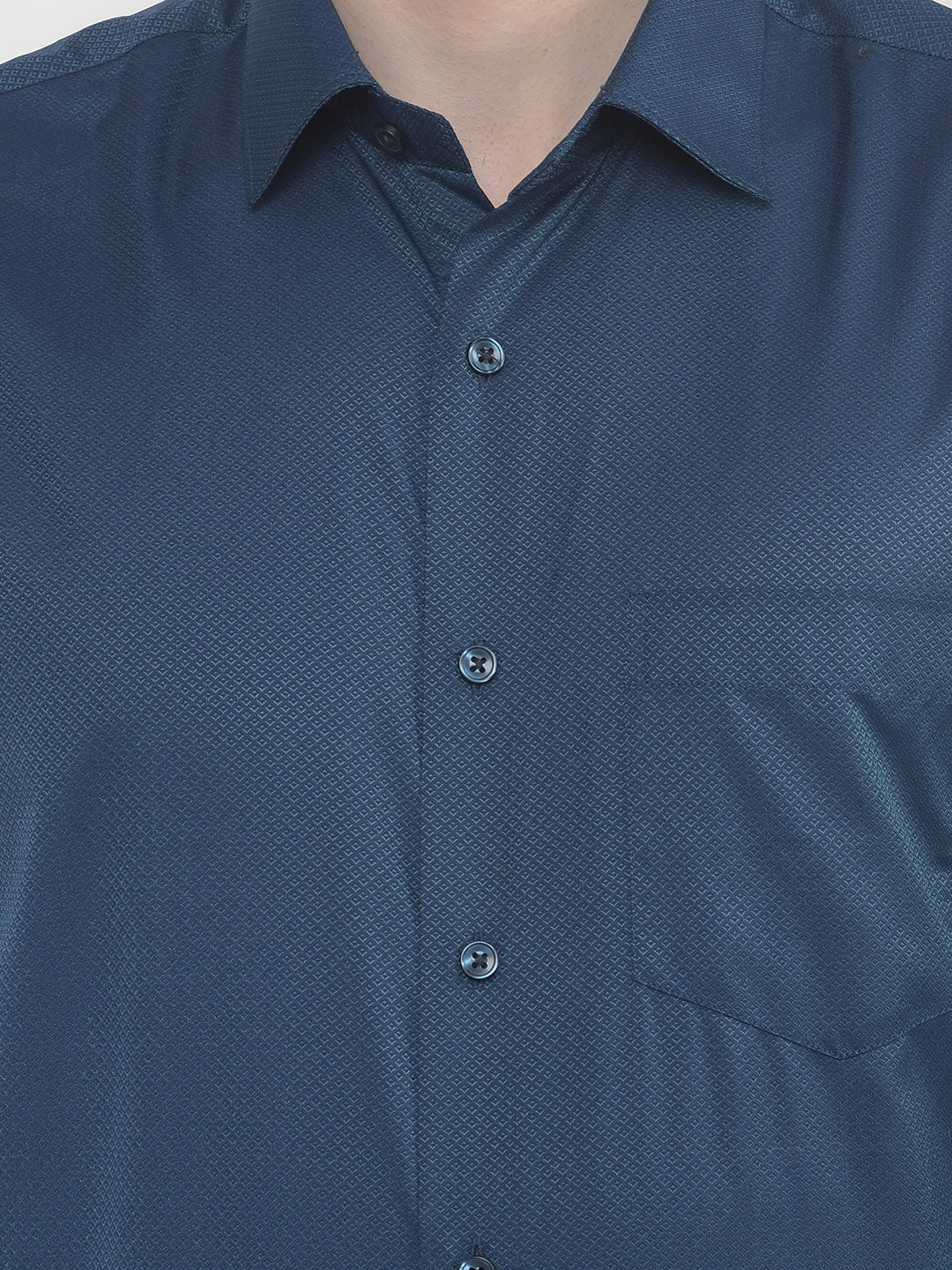 COBB DARK GREEN SOLID SMART-FIT FORMAL SHIRT